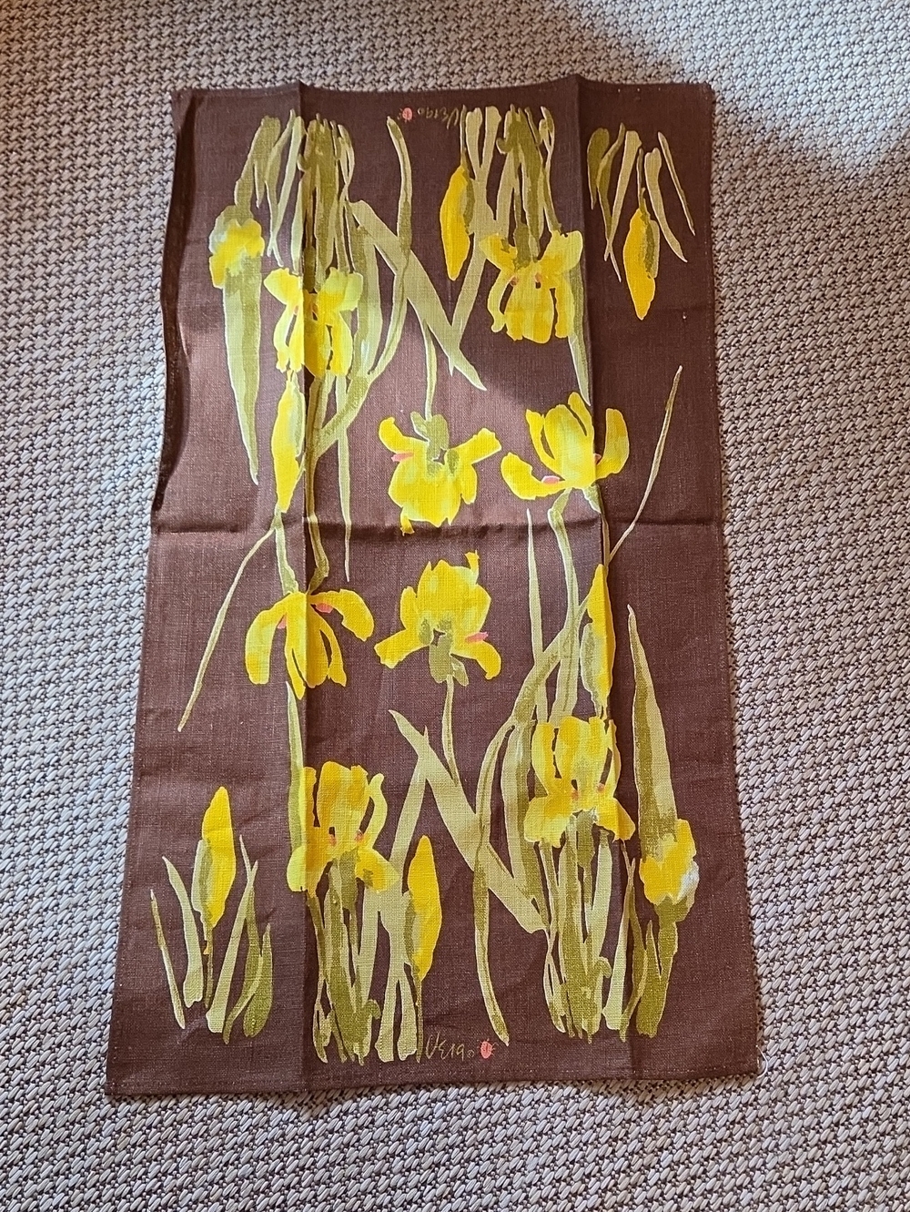 Vintage 1970s Vera Neumann Linen Dish Towels NWOT - Picture 2 of 5